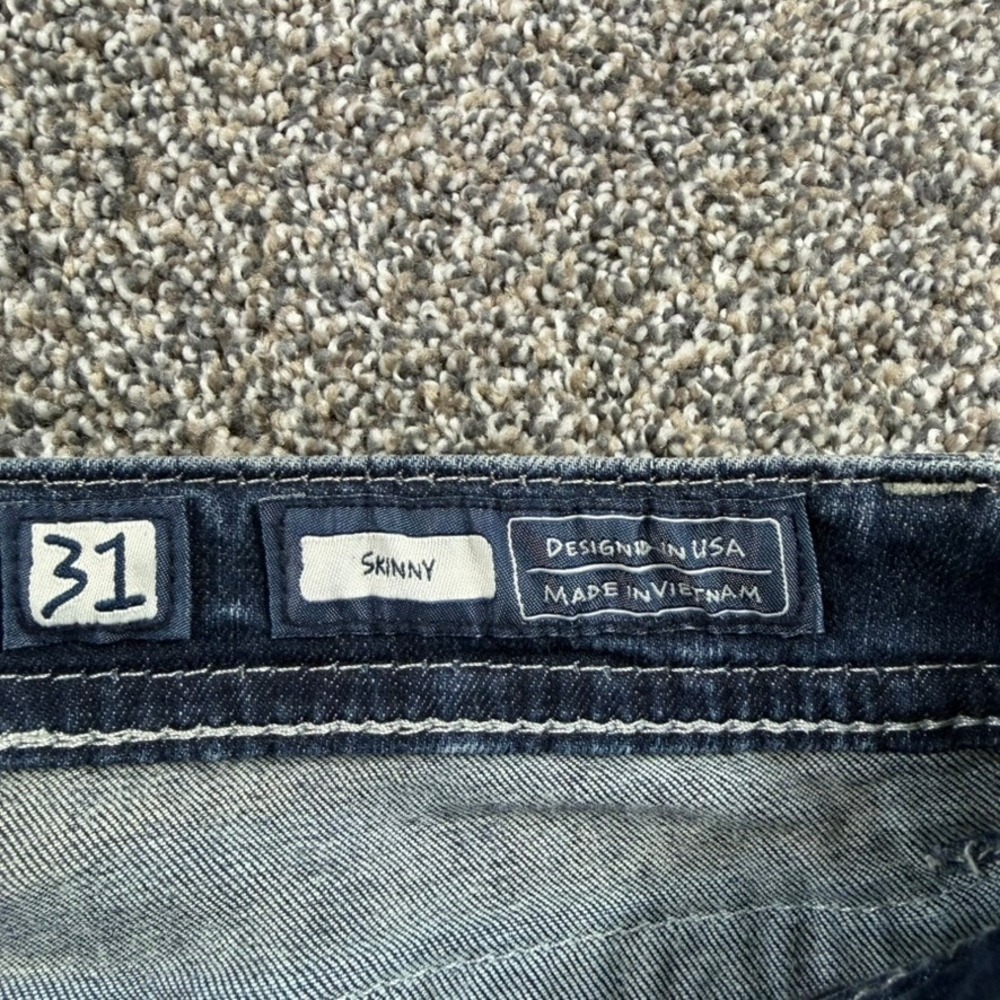 Miss Me Skinny Jeans Womens 31 Angel Wing Embroidered Back Pocket Dark Wash - Picture 7 of 15